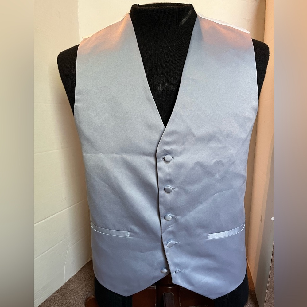 Mens Azazie Dusty blue Button-Up Vest Sz S